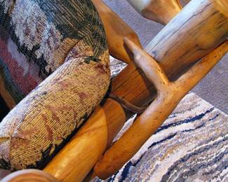 Aspen Log Wood Glider Rocker - Pair