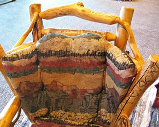 Aspen Log Wood Glider Rocker - Pair