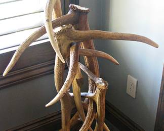 Makings For a Antler Floor Lamp to Finish or Decor with Hide Stitched Shade