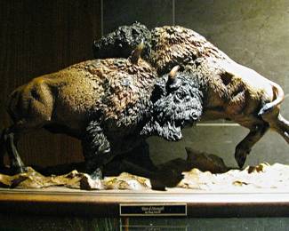 "Test of Strength" Bison Sculpture by Artist Greg Peltzer