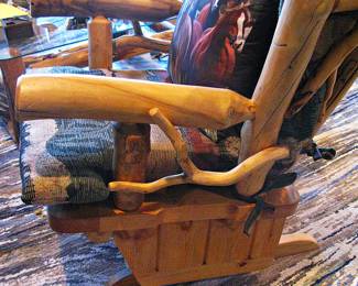 Aspen Log Wood Glider Rocker - Pair