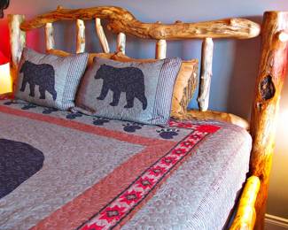 Amish Handcrafted Rustic Log King Bed