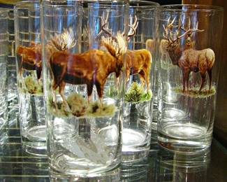 Rustic Lodge Wildlife Glasses Set