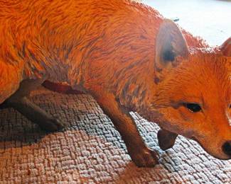Prowling Realistic Fox Hand Painted in Meticulous Detail with Glass Eyes by Wild Wings