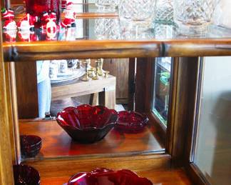 Ruby Red Glass Bowl and Vintage Ashtray