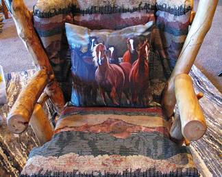 Aspen Log Wood Glider Rocker - Pair