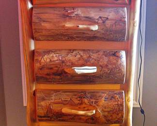 Amish Handcrafted Rustic Log 5-Drawer Lingerie Cabinet