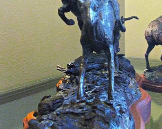 Bronze Sculpture Signed Art Long 