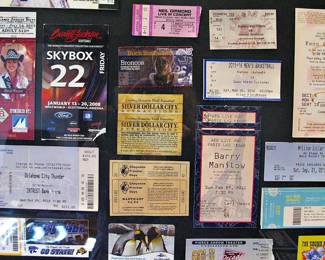 Framed Ticket Stubs to Major Sports Events