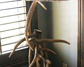 Makings For a Antler Floor Lamp to Finish or Decor with Hide Stitched Shade