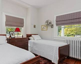 Mahogany twin beds and dresser