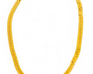 Lot 91
14K Yellow Gold Herringbone Necklace . L 16" 37 g