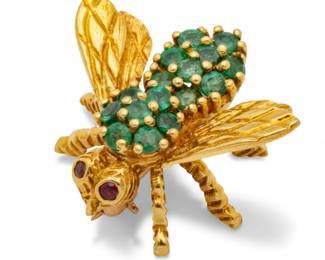 Lot 66
18K Yellow Gold and Emeralds Bee Brooch 1980, H 0.4" 3 g 1 PC