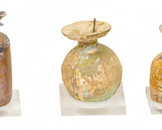 Lot 4005
Roman Iridescent Glass Jars 3 PCS