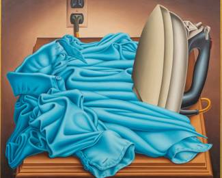 Lot 1030
Roy Carruthers (South African, 1938-2013) Oil on Canvas 1976, 'Hot Iron', H 53.75" W 64" Frame Size: H 55" W 66" Depth 2.3"