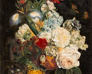 Lot 1020
R. Ronald, Oil on Board, 20th C., 'Dutch Style Still Life', H 24" W 20" Frame Size: H 33.25" W 29.5"