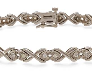 Lot 65
14K White Gold with Diamonds Bracelet L 8.5" 16 g