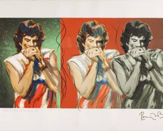 Lot 1038
Ronnie Wood (British, B. 1947) Digital Inkjet Print with Hand Embellishments, Printed on Somerset Enhanced Velvet 330gsm, Ca. 2004