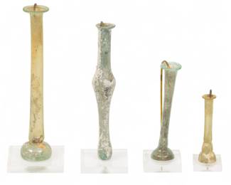 Lot 4003
Roman Glass Unguentaria Grouping 4 PCS