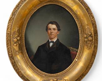 Lot 4019
English Victorian Hand Colored Photograph Print on Paper, Ca. 1850s, 'Portrait of a Young Man', H 9.75" W 8" Frame Size: H 13.75" W 12.25"