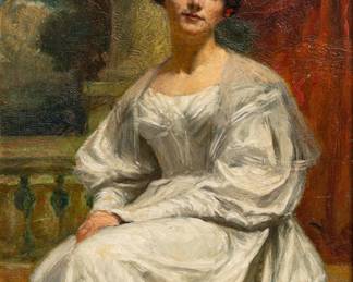 Lot 1018
Milton Herbert Bancroft (African American, 1867-1947) Oil on Mahogany Panel Portrait of Evelyn Beatrice Longman H 14.5" W 10.25"