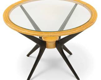 Lot 1078
Attributed to Paolo Buffa (Italian, 1903-1970) Glass Top Table H 20.5" Dia. 29"