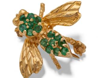 Lot 69
14K Yellow Gold and Emeralds Bee Brooch 1980, W 0.7" 3 g 1 PC
