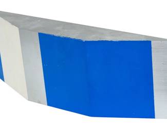 Lot 1072
Stuart Arends (American, B. 1950) Oil on Aluminum Sculpture, 2006, 'Wedge 19', H 4" W 12" Depth 1.75"