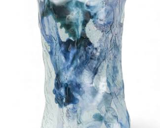 Lot 1105
BJ Katz (American) Painted and Fused Art Glass Sculpture 'Mixed Emotions', H 34" W 19" Depth 6"