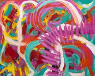 Lot 1066
Kim Hyunsoo (Korean, B. 1992) Oil on Canvas 1998, 'Abstract Composition', H 48" W 60"