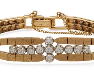 Lot 20
14k Yellow Gold and Diamond Bracelet L 6"