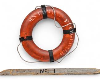 Lot 1000
Life Ring from the S. S. Edmund Fitzgerald and Plank to Lifeboat 1, Ca. 1958, 1 PC
