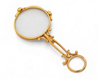 Lot 80
14Kt Gold Spring Action Spectacles with Handle 26 g