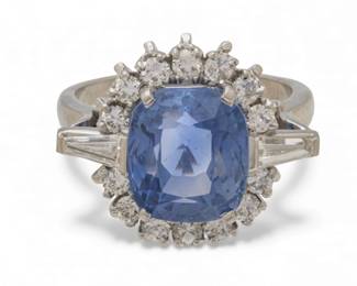 Lot 3
Blue Sapphire 9.5ct. Ring, with Diamonds GIA Gem Trade Laboratory Report