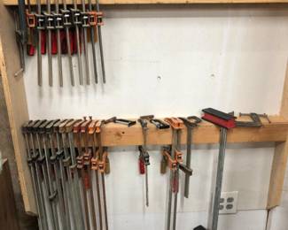 Wall of Iron and Metal Clamps - Various Sizes