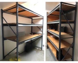 Two Heavy-Duty Husky Style Industrial Shelving Units