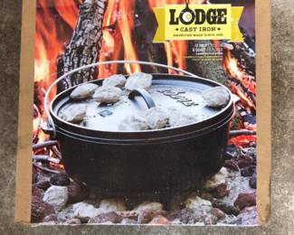 Lodge 12" Cast Iron Pot with Lid – Durable Cookware