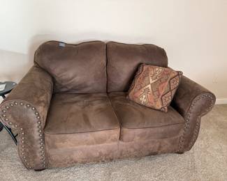 Suede loveseat
