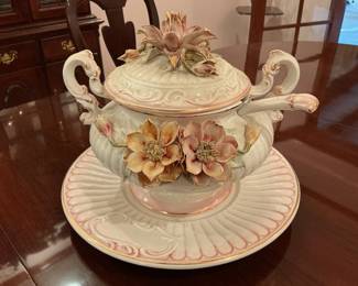 Vintage large Capodimonte soup tureen