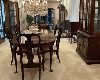 Formal dining room table and chairs - China cabinet - Server - Standing silver chest