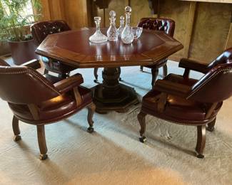 Game table with leather chairs 