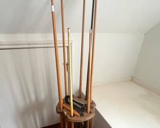 Pool Sticks & Stand 