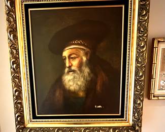 Framed Art - Signed - some damage 