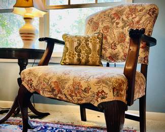 ln good shape upholstered antique armchair