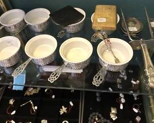 sterling zarfs with custard cups