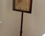 20th c pole screen with needlepoint