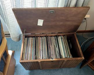 Rare Lane MCM wooden record cabinet.