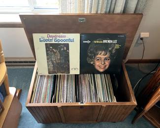 MCM wooden record cabinet.