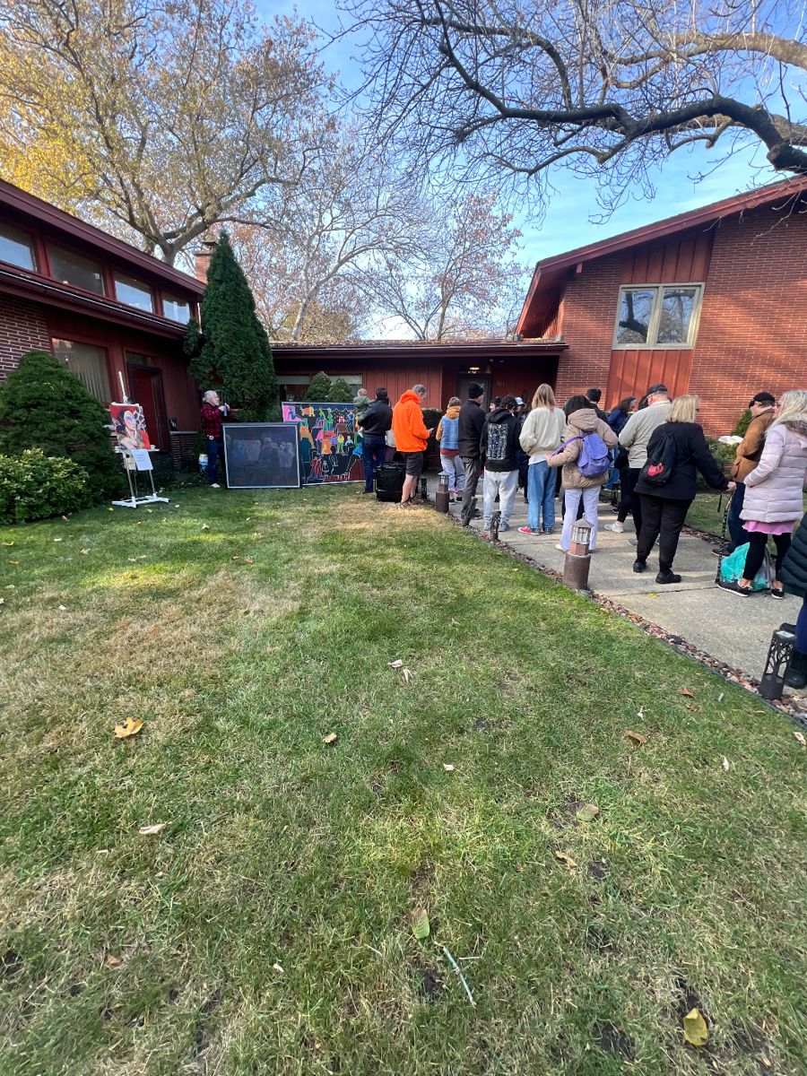 Hundreds of artworks from 1970s to mid Aughts - enter on Sheridan lots of street parking available. 