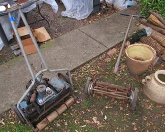 Antique lawn mowers